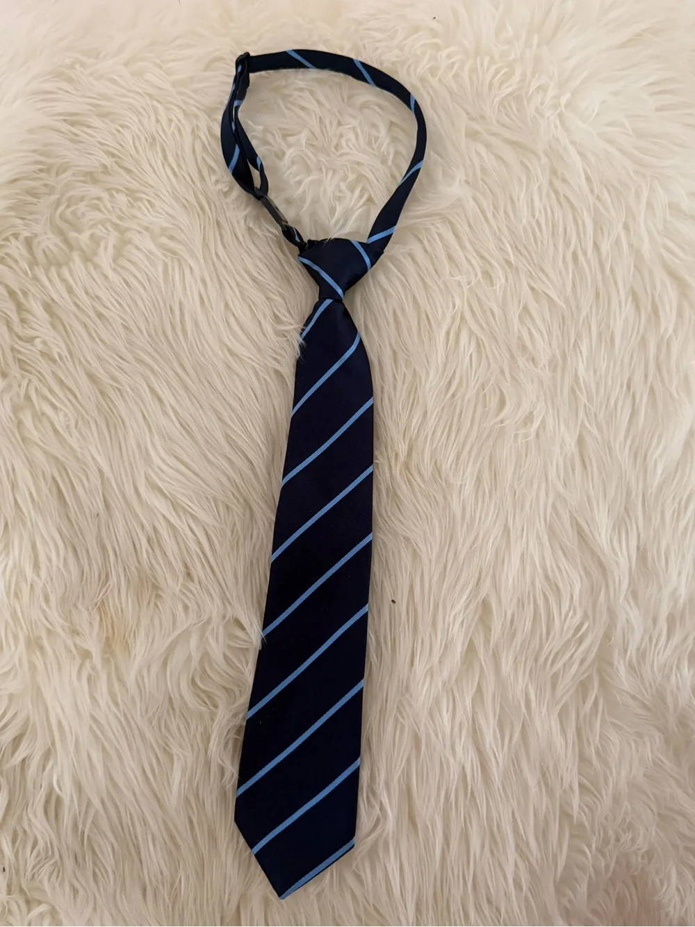 Place Navy Tie with Light Blue Diagonal Stripes